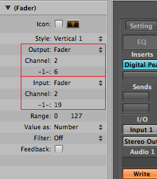 Step 12 - Click on the fader and configure it to map source and destination parameters (Choose Fader type for in and out)
